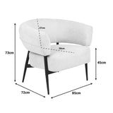 Fotoliu confort Penfel cu functie relaxare Crem, Picioare metal, Negru, 85x72x73 cm