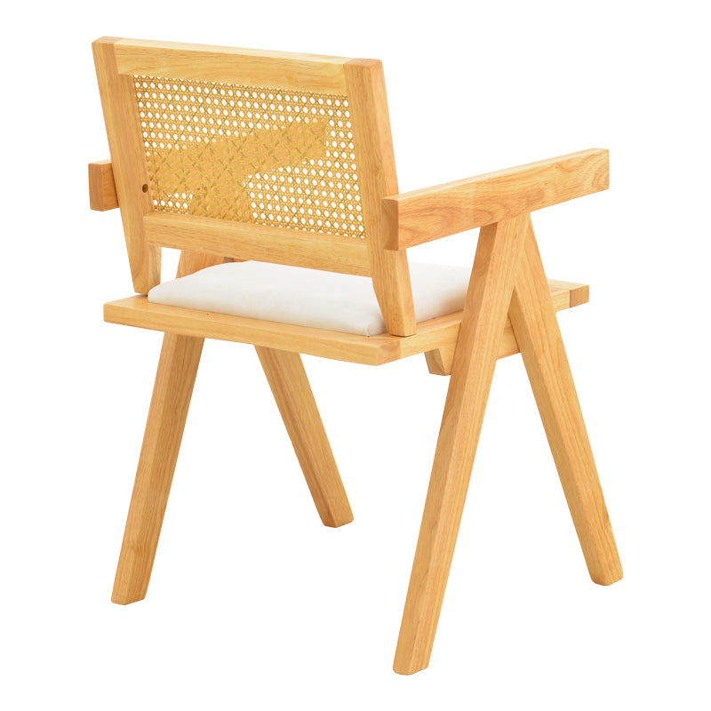 Fotoliu cu design elegant Winslow, Lemn de Rubberwood, Alb, 51x54x80 cm, detaliu produs
