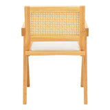 Fotoliu cu design elegant Winslow, Lemn de Rubberwood, Alb, 51x54x80 cm