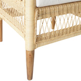Fotoliu cu perna Necorian, Lemn de Teak și Ratan, Natur, 80x70x87 cm