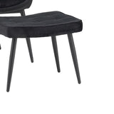 Fotoliu cu taburet Dorita catifea, neagra, 68x76x103 cm