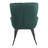 Fotoliu cu taburet Rueda, Verde inchis, 71x66x99 cm