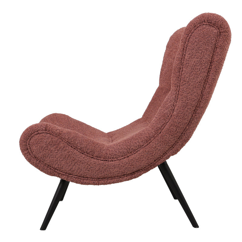 Fotoliu cu taburet Silla, Mar putred, Roz, 97x80x100 cm