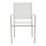 Fotoliu de gradina din aluminiu textilena Zacreta, alb, 56x61x87 cm