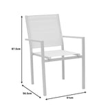 Fotoliu de gradina din aluminiu textilena Zacreta, alb, 56x61x87 cm