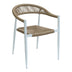 Fotoliu de gradina Fagen alb aluminiu Natural textilena, 56x60x78 cm