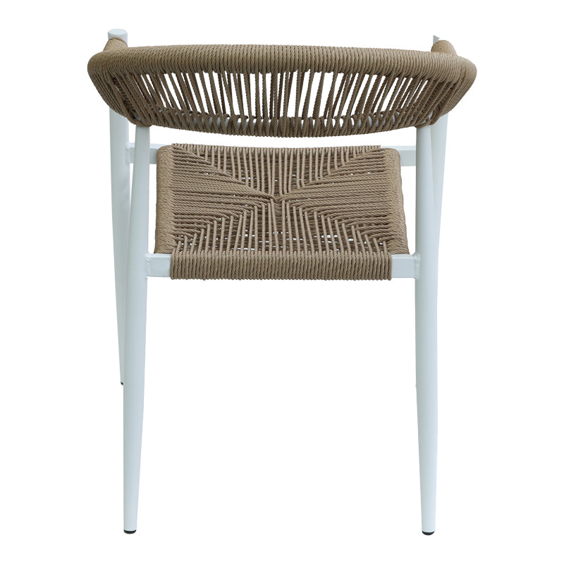 Fotoliu de gradina Fagen alb aluminiu Natural textilena, 56x60x78 cm