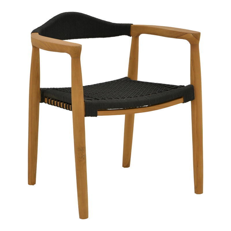 Fotoliu exterior Ganny, lemn de tec si franghie PE, 59x56x71 cm - Fotoliu exterior Ganny, lemn de tec si franghie PE, 59x56x71 cm - 340-000020