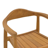 Fotoliu exterior Ganny, lemn de tec si franghie PE, 59x56x71 cm - Natur