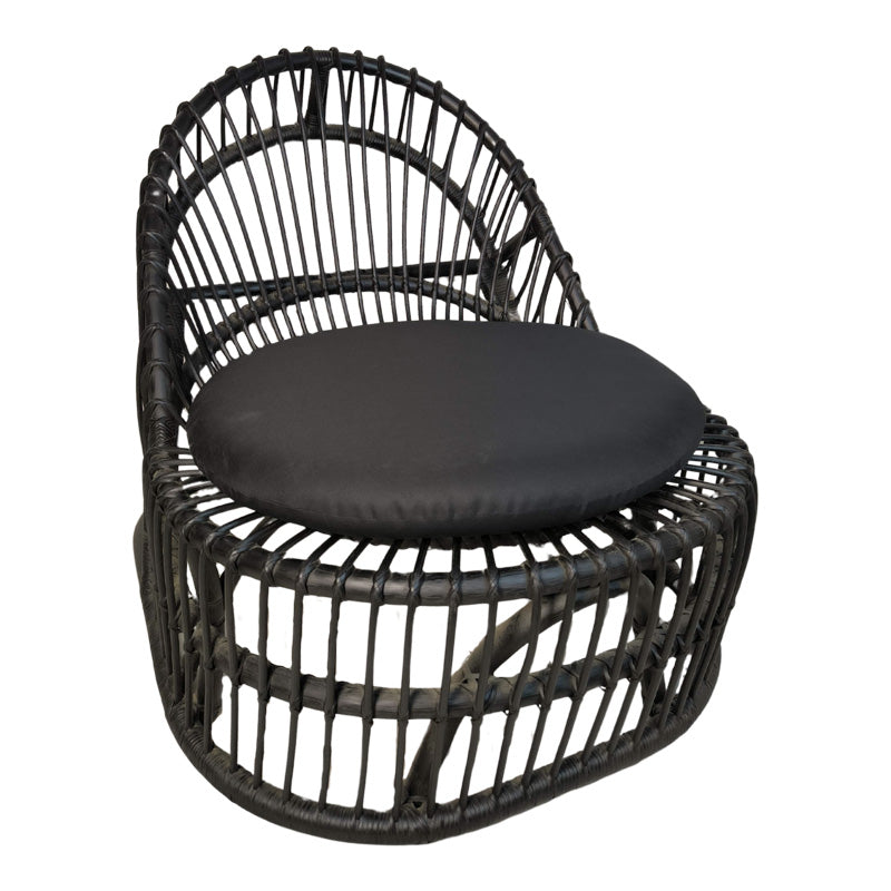 Fotoliu de relaxare Tromso, rattan negru, perna, Natural - Negru, 80x85x98 cm - Fotoliu de relaxare Tromso, rattan negru, perna, Natural - Negru, 80x85x98 cm