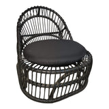 Fotoliu de relaxare Tromso, rattan negru, perna, Natural - Negru, 80x85x98 cm - Fotoliu de relaxare Tromso, rattan negru, perna, Natural - Negru, 80x85x98 cm