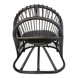 Fotoliu de relaxare Tromso, rattan negru, perna, Natural - Negru, 80x85x98 cm - Negru