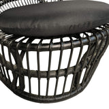 Fotoliu de relaxare Tromso, rattan negru, perna, Natural - Negru, 80x85x98 cm - Negru