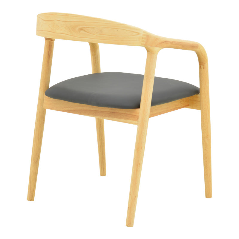 Fotoliu din lemn de cauciuc cu perna neagra Hogie, Lemn de Cauciuc, 61x60x76 cm, detaliu produs
