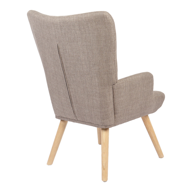 Fotoliu Gerlina, Picioare lemn natural, Diverse culori, 71x64x94 cm - Gri-Bej