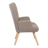 Fotoliu Gerlina, Picioare lemn natural, Diverse culori, 71x64x94 cm - Gri-Bej