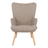 Fotoliu Gerlina, Picioare lemn natural, Diverse culori, 71x64x94 cm - Gri-Bej