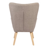 Fotoliu Gerlina, Picioare lemn natural, Diverse culori, 71x64x94 cm - Gri-Bej