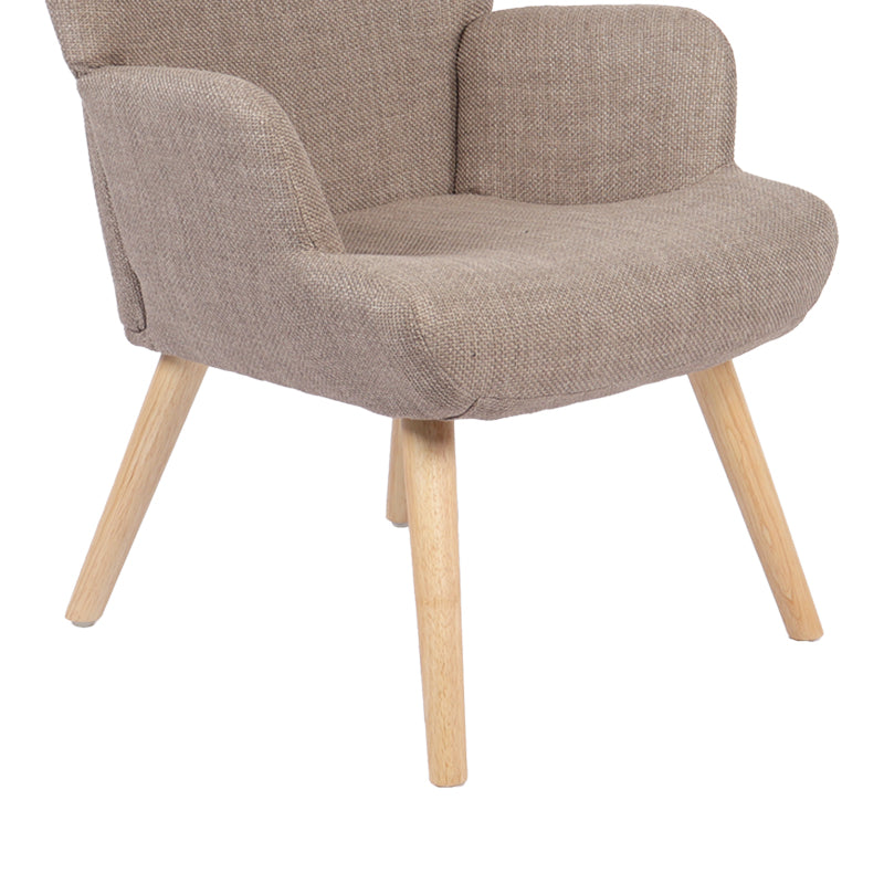 Fotoliu Gerlina, Picioare lemn natural, Diverse culori, 71x64x94 cm - Gri-Bej