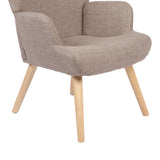 Fotoliu Gerlina, Picioare lemn natural, Diverse culori, 71x64x94 cm - Gri-Bej