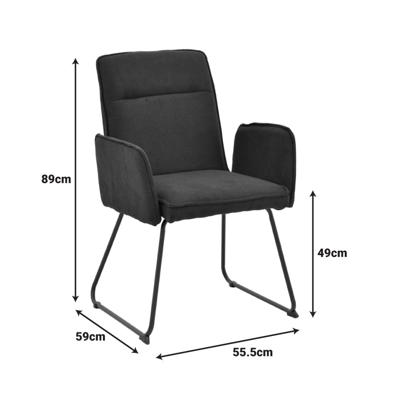 Fotoliu Essential tesatura, neagra, 56x59x89 cm, foto produs 8