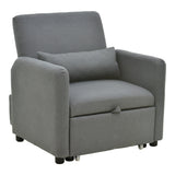 fotoliu-bed Flexa stofă, Gri - Negru, 85x92x84 cm - Gri