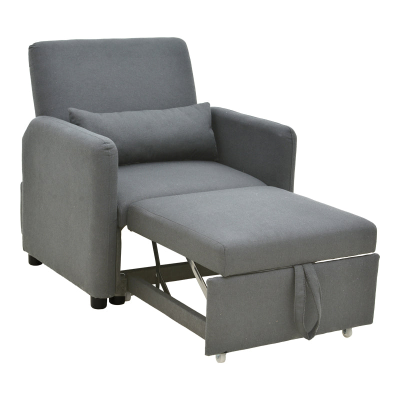 fotoliu-bed Flexa stofă, Gri - Negru, 85x92x84 cm - Gri