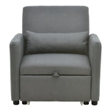 fotoliu-bed Flexa stofă, Gri - Negru, 85x92x84 cm - Gri