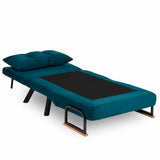 Fotoliu extensibil Handos Single, Gri - Verde Petrol, 67x50x41 cm - Verde Petrol