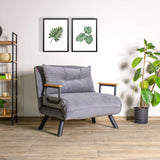 Fotoliu extensibil Handos Single, Gri - Verde Petrol, 67x50x41 cm - Gri