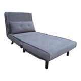 Fotoliu extensibil Josuane, Catifea gri antracit, Picioare din lemn, negru, 78x80x81 cm - Antracit