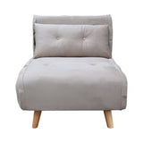 Fotoliu extensibil Josuane I, Velvet, Material: Catifea, Gri, 78x80x81 cm
