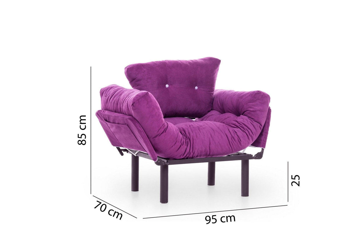 Fotoliu Extensibil Mocca, Violet, 95x70x85 cm