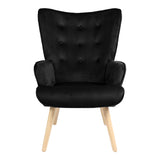 Fotoliu Fluffy, Lemn rubberwood, Negru, 75x69x96 cm