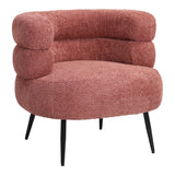 Fotoliu Foleja, Boucle, Design în culoarea marului stricat, Roz, 76x75x72 cm