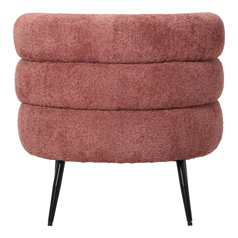 Fotoliu Foleja, Boucle, Design în culoarea marului stricat, Roz, 76x75x72 cm