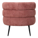 Fotoliu Foleja, Boucle, Design în culoarea marului stricat, Roz, 76x75x72 cm