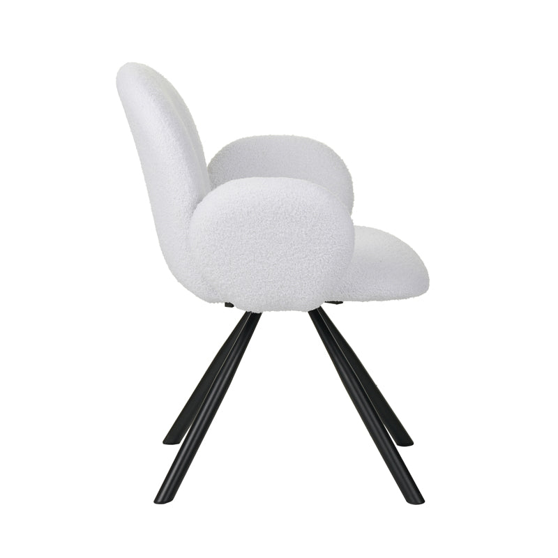 Fotoliu Garzele din teddy, Alb - Gri, 68x66x82 cm - Alb