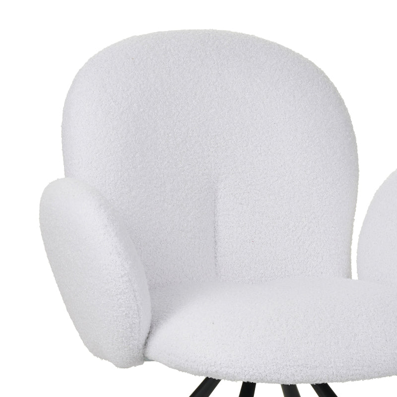 Fotoliu Garzele din teddy, Alb - Gri, 68x66x82 cm - Alb