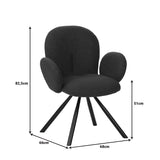 Fotoliu Garzele din teddy, Alb - Gri, 68x66x82 cm - Gri