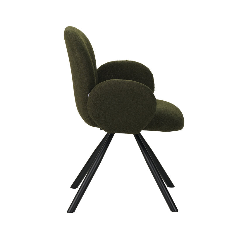 Fotoliu Garzele verde din teddy, 68x66x82 cm