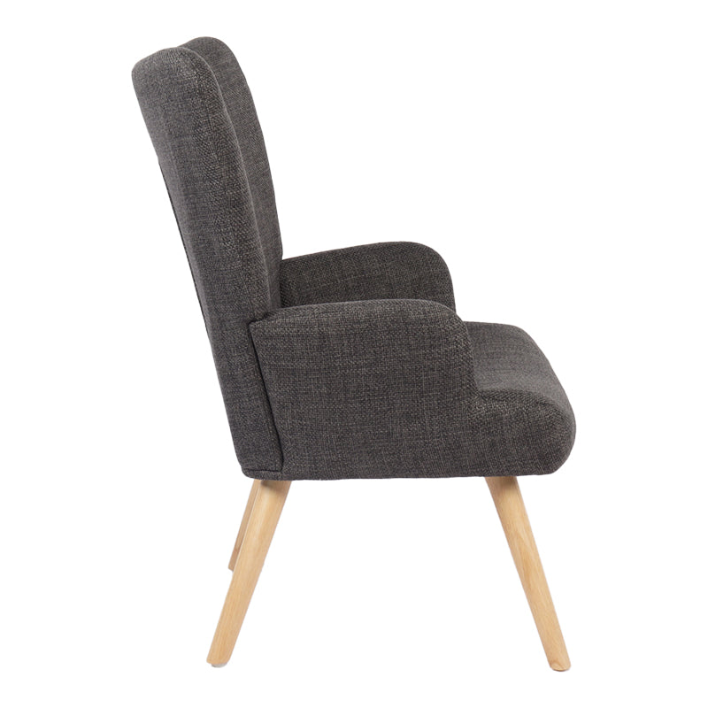 Fotoliu Gerlina, Picioare lemn natural, Diverse culori, 71x64x94 cm - Gri