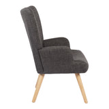 Fotoliu Gerlina, Picioare lemn natural, Diverse culori, 71x64x94 cm - Gri