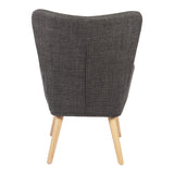 Fotoliu Gerlina, Picioare lemn natural, Diverse culori, 71x64x94 cm - Gri