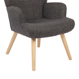 Fotoliu Gerlina, Picioare lemn natural, Diverse culori, 71x64x94 cm - Gri