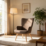Fotoliu Gerlina, Picioare lemn natural, Diverse culori, 71x64x94 cm - Maro