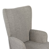 Fotoliu cu taburet Gerlina, Picioare lemn natural, Diverse culori, 71x64x94 cm - Gri deschis