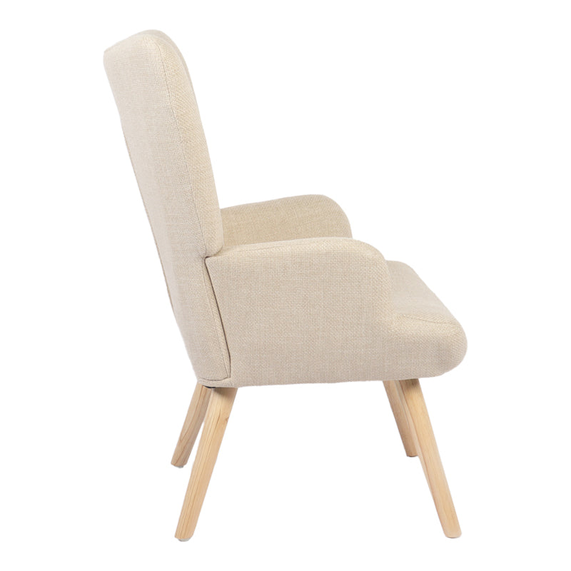 Fotoliu Gerlina, Picioare lemn natural, Diverse culori, 71x64x94 cm - Bej