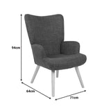 Fotoliu Gerlina, Picioare lemn natural, Diverse culori, 71x64x94 cm - Bej