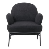 Fotoliu Jaycob boucle, 74x71x83 cm - Negru